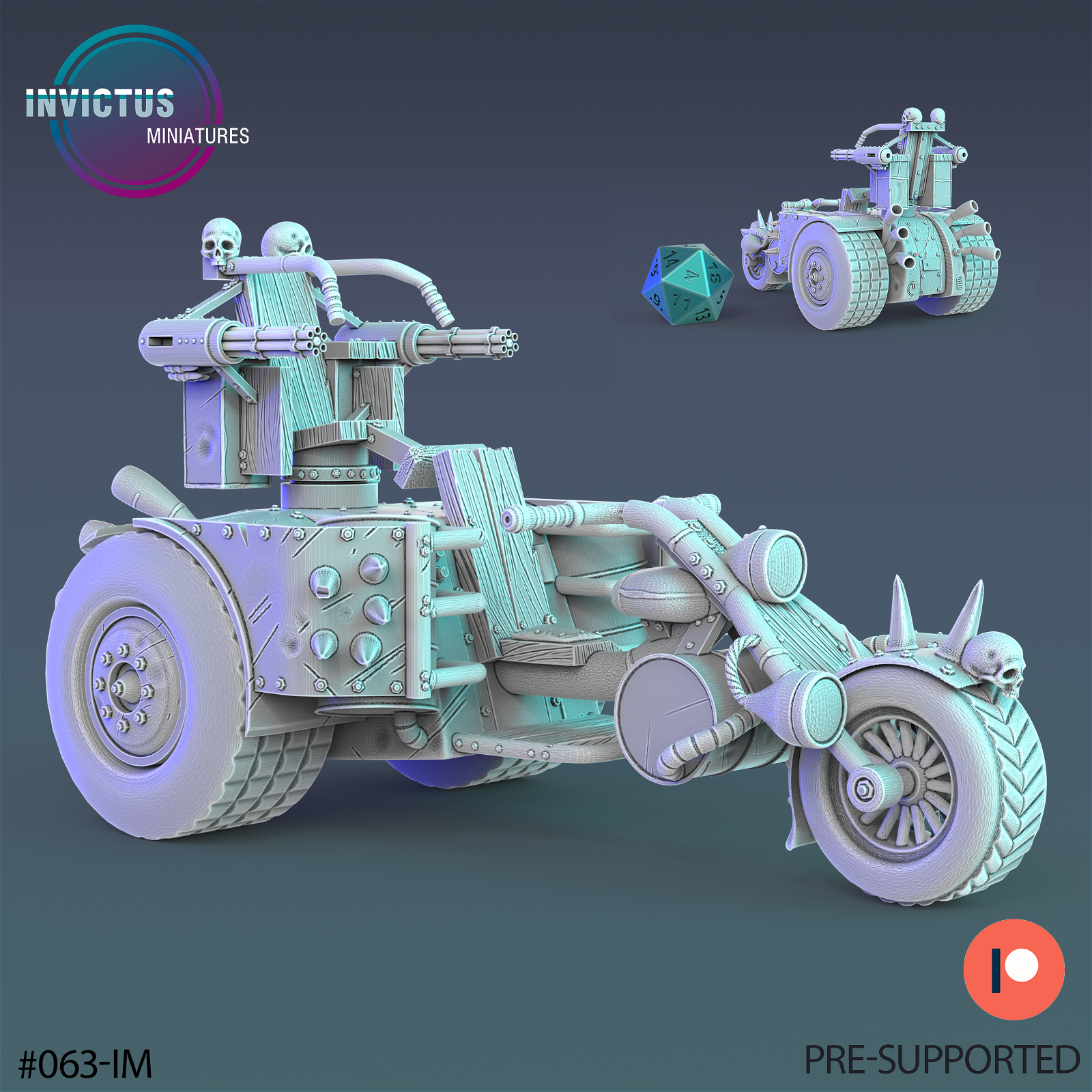 Wasteland Motorcycle Three Wheeler - The Printable Dragon