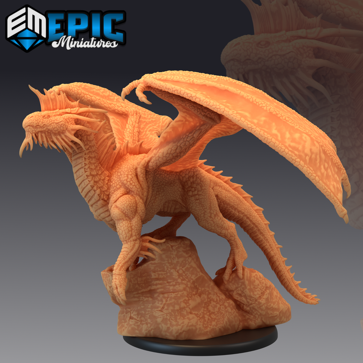 Young Silver Dragon 3D-printed model