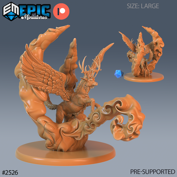 Winged Deer 3D-printed model
