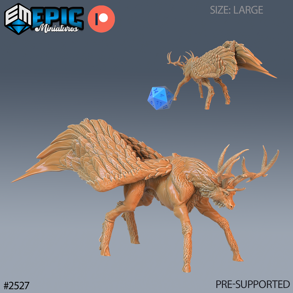 Winged Deer 3D-printed model