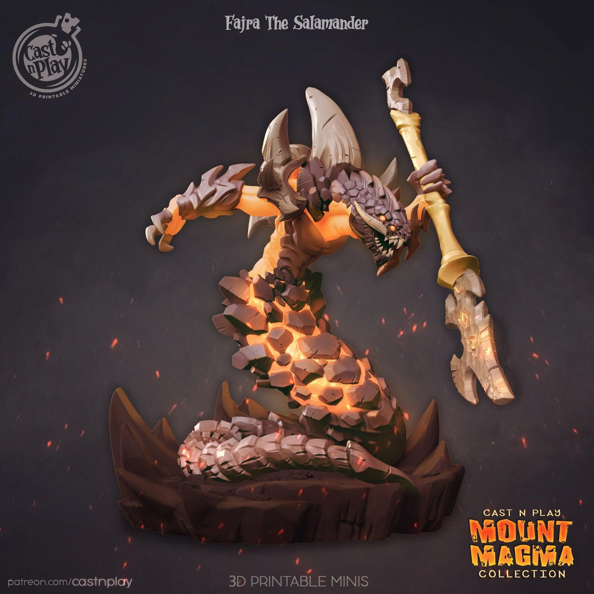 Fajra The Salamander - The Printable Dragon
