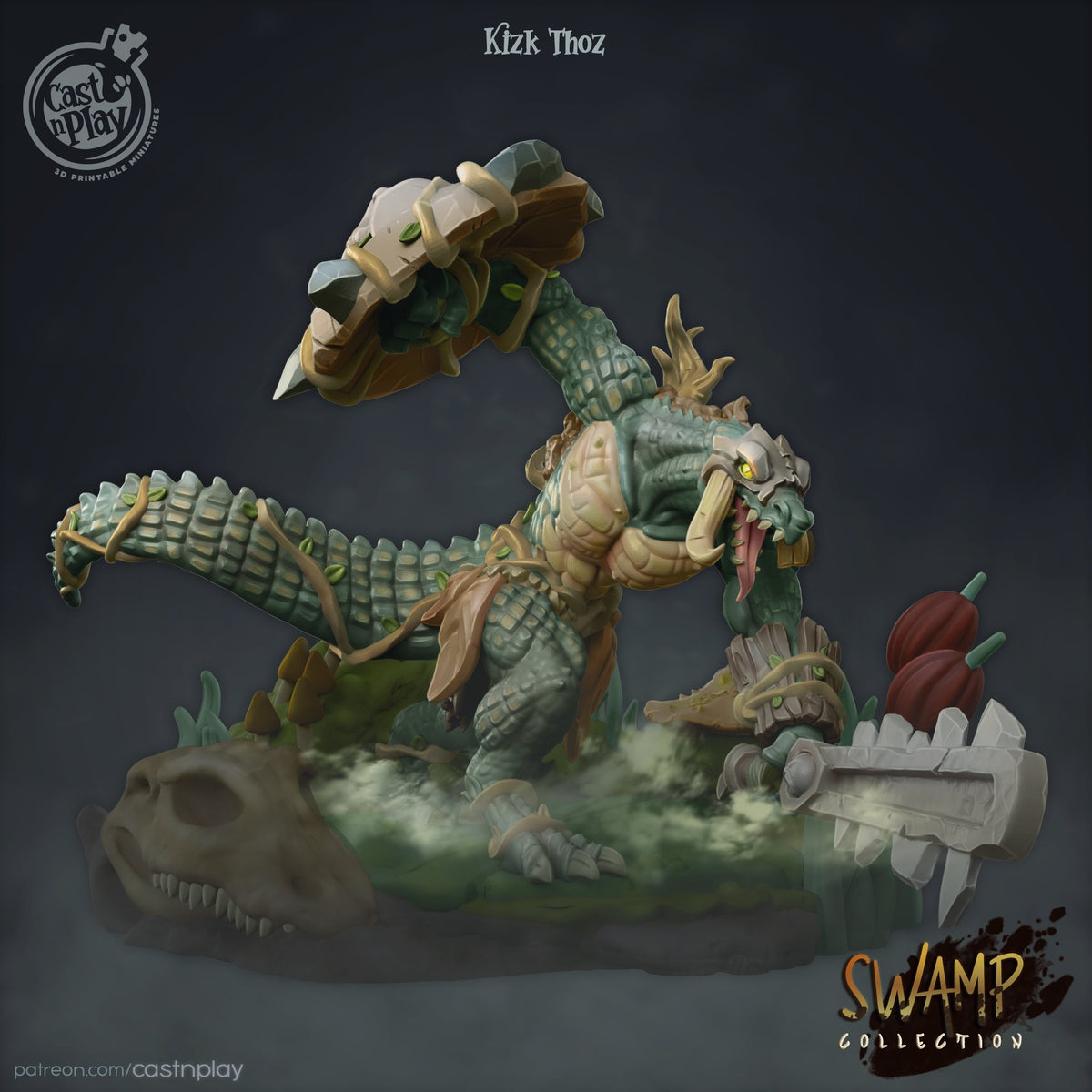 Kizk Thoz The Lizardfolk - The Printable Dragon