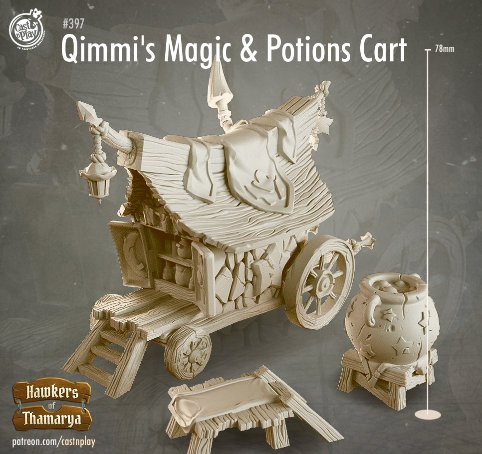 Qimmi's Magic & Potions Cart - The Printable Dragon