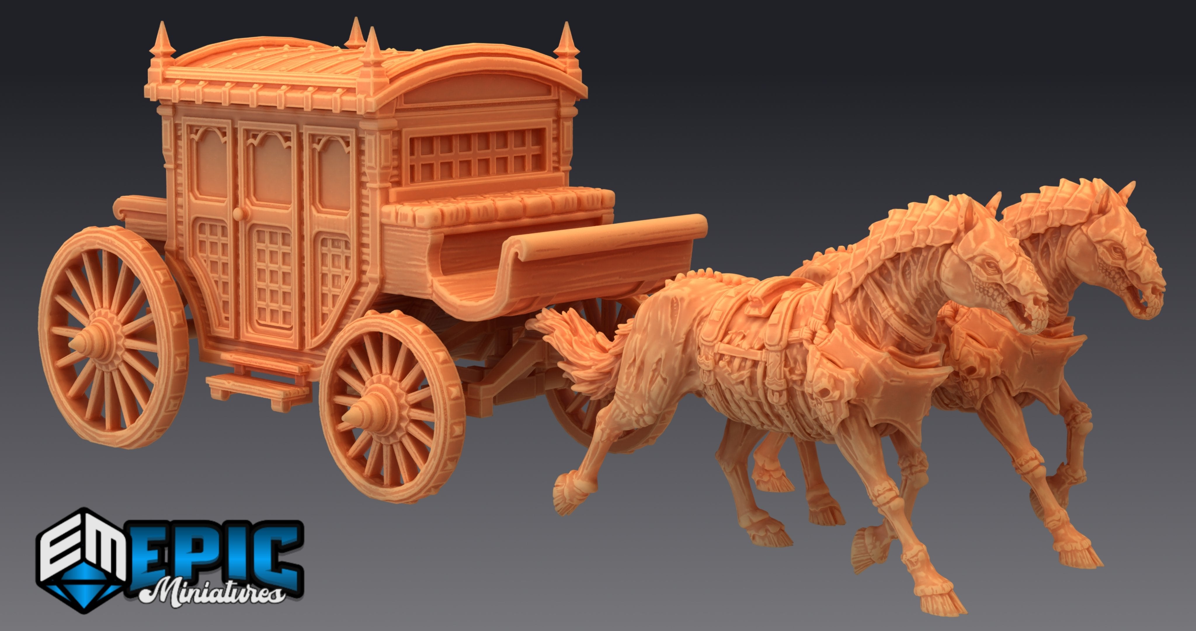 Undead Horse-Drawn Carriage - The Printable Dragon
