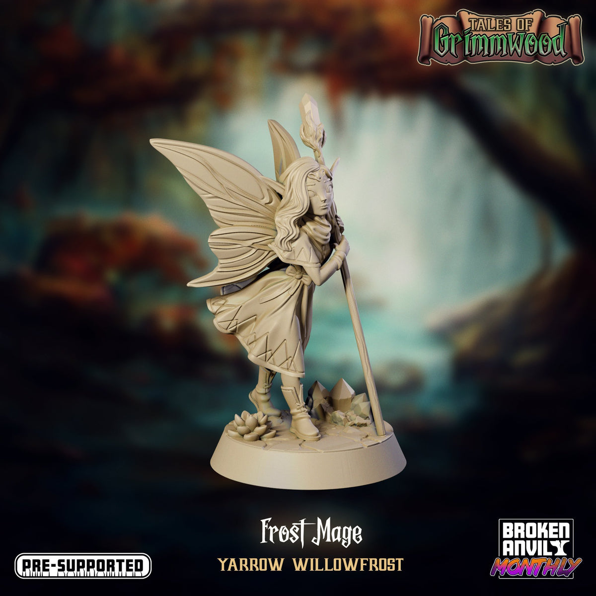 Yarrow Willowfrost the frost mage - The Printable Dragon