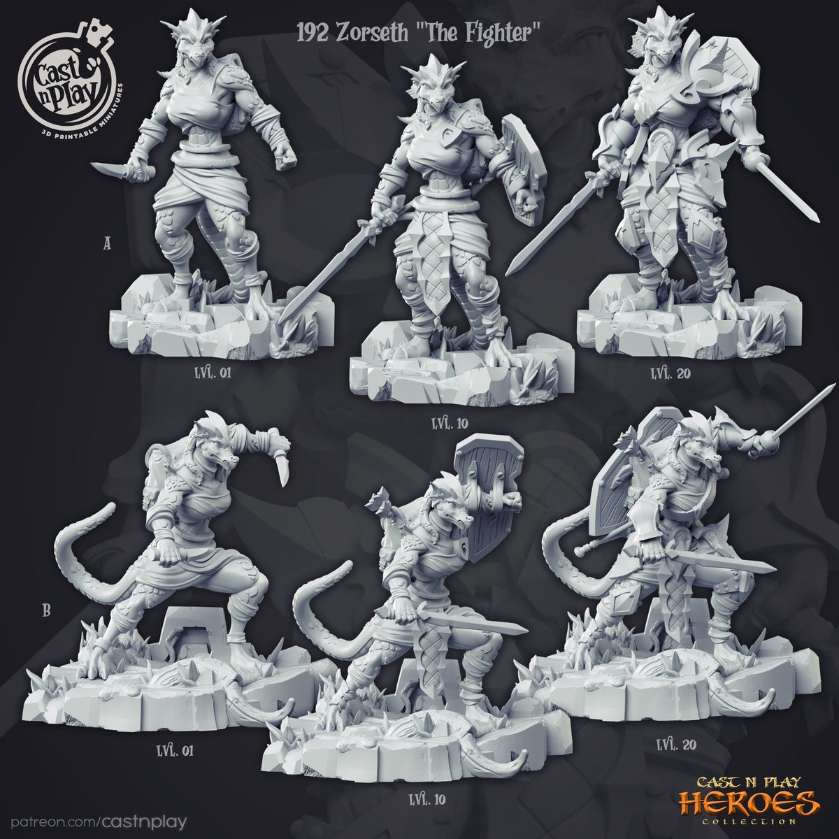 Zorseth The Fighter - The Printable Dragon