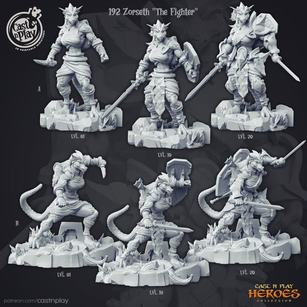 Zorseth The Fighter - The Printable Dragon